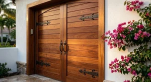 Luxury mahogany wood carriage garage door Boca Raton